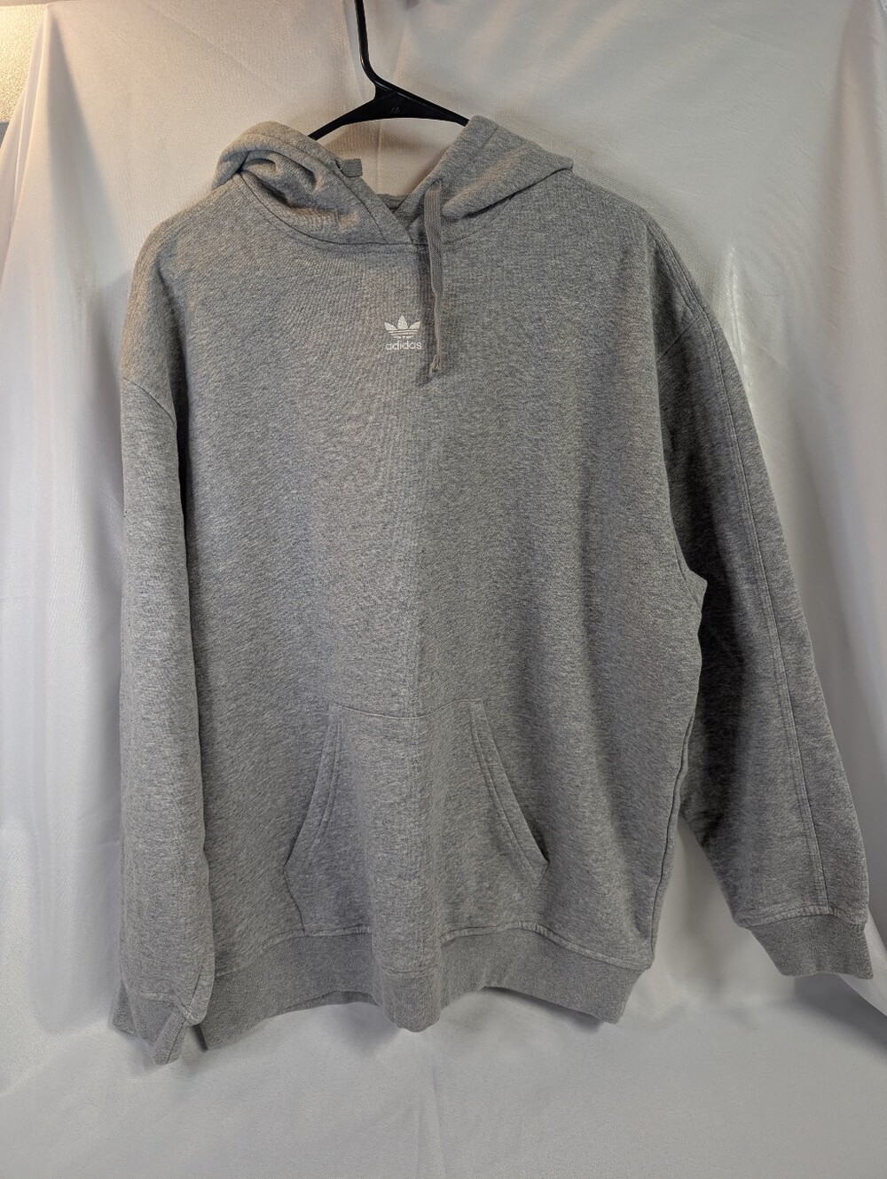adidas Gray Pullover Hoodie with Trefoil